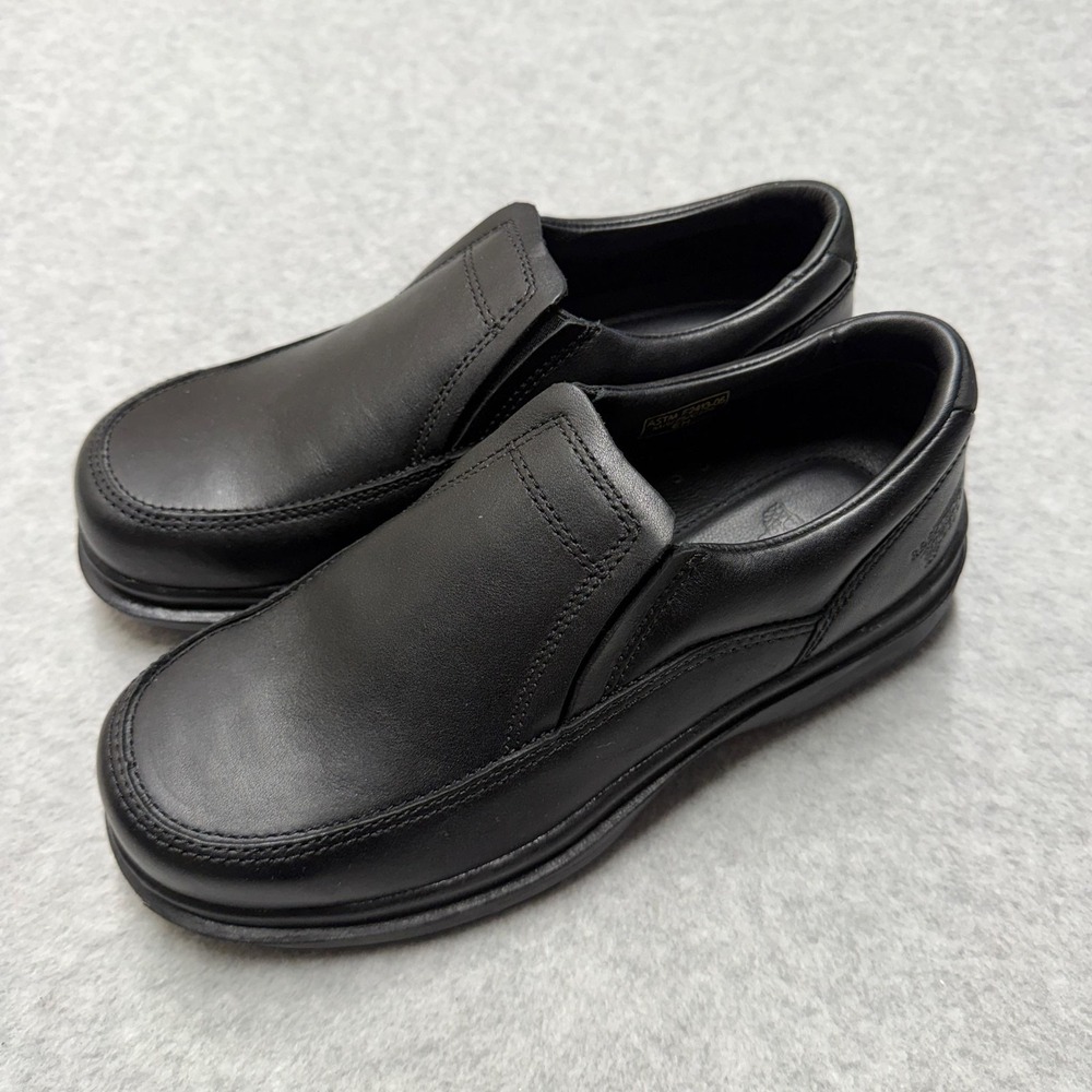 Red Wing Slip On Shoes Men 10 Black Leather Slip Resistant Work Safety Steel Toe